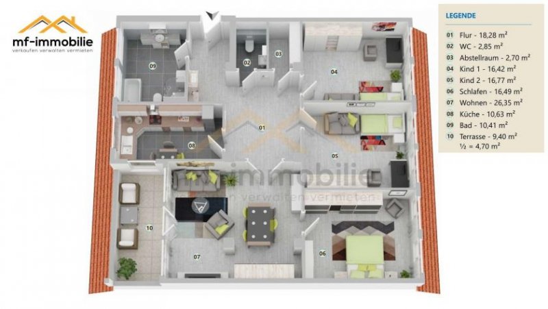 Mariental Über den Dächern von Mariental: 125 m² Freiraum mit Loggia im 2. Obergeschoss 4-Zimmer Wohnung mieten