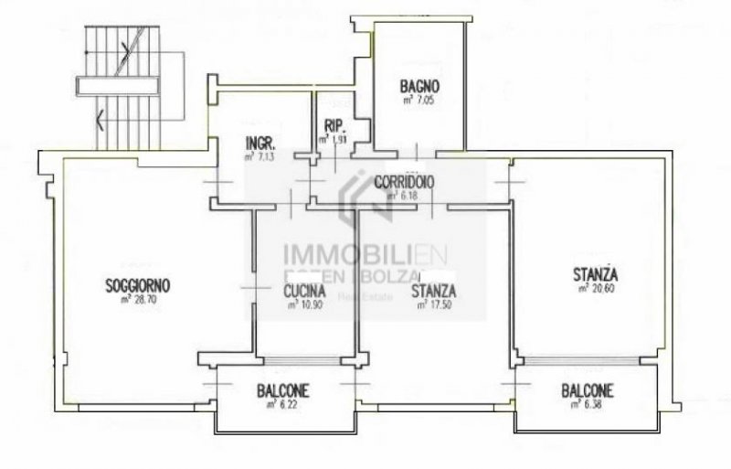 Bozen Großzügige 3-Zimmerwohnung mit getrennter Küche im Zentrum zu vermieten Wohnung mieten