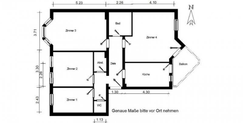 Magdeburg Stadtfeld: gut geschnittene 4 Raum Wohnung mit Balkon wt0009 Wohnung mieten