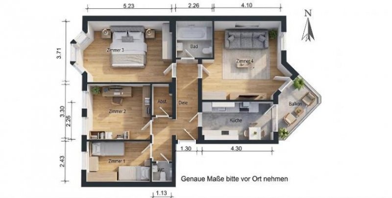 Magdeburg Stadtfeld: gut geschnittene 4 Raum Wohnung mit Balkon wt0009 Wohnung mieten