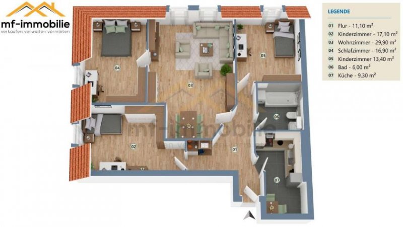 Rätzlingen Schöne grosse 4-Raumwohnung 103 m², zentrales großes Wohnzimmer Wohnung mieten