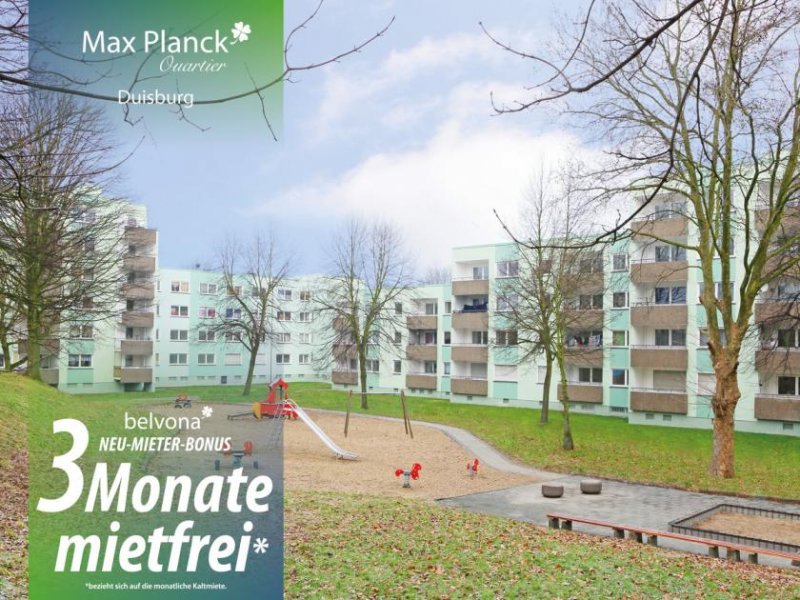 Duisburg SOFORT FREI!belvona Max Planck Quartier:
2 Zimmerwohnung in Ahorn.
3 Monate mietfrei! Wohnung mieten
