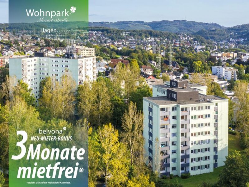Hagen 3 Monate mietfrei: Frisch sanierte 2 Zimmer-Ahorn-Luxuswohnung im Wohnpark Mozartstraße! Wohnung mieten