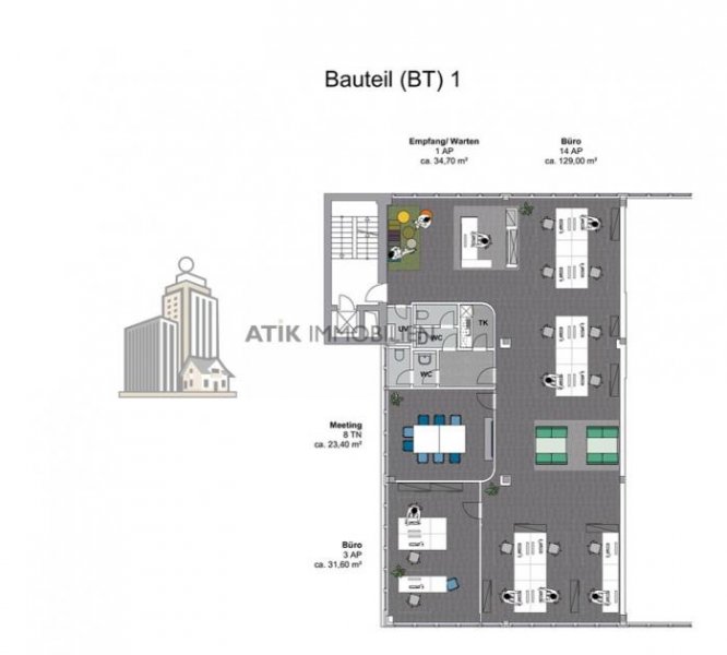 Dreieich ATIK: Attraktive Büroflächen mit Dachterrassen und Loft-Ambiente in Dreieich Gewerbe mieten