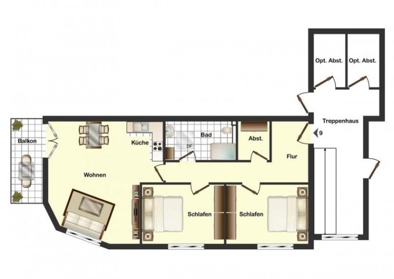 Münster (Landkreis Darmstadt-Dieburg) DIETZ: NEUBAU 3-Zimmer-Wohnung im 2. Obergeschoss mit herrlichem Weitblick - Feldrandlage! Wohnung mieten