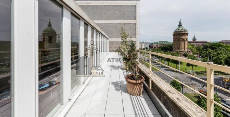 Mannheim ATIK: Klimatisierte Büroflächen mit Dachterrasse und exklusivem Wasserturmblick - provisionsfrei Gewerbe mieten