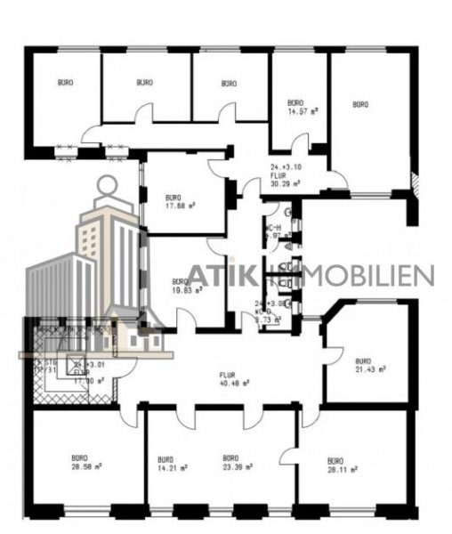 Mannheim ATIK: Moderne Büroflächen in der Augustaanlage - Hochwertig ausgestattet Gewerbe mieten