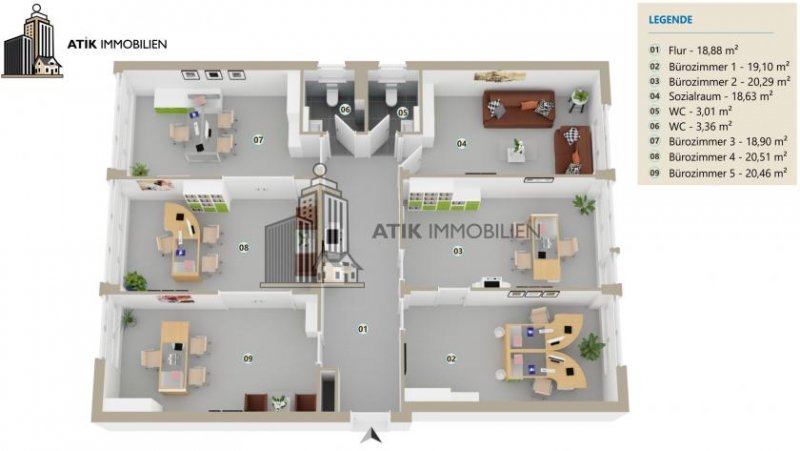 Mannheim ATIK: Ausbau nach Mieterwunsch - klimatisierte Bürofläche im EG mit Top Preis-Leistungs-Verhältnis Gewerbe mieten