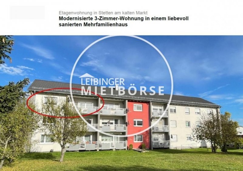 Stetten am kalten Markt Gepflegte 3-Zimmer-Wohnung in saniertem Mehrfamilienhaus Wohnung mieten
