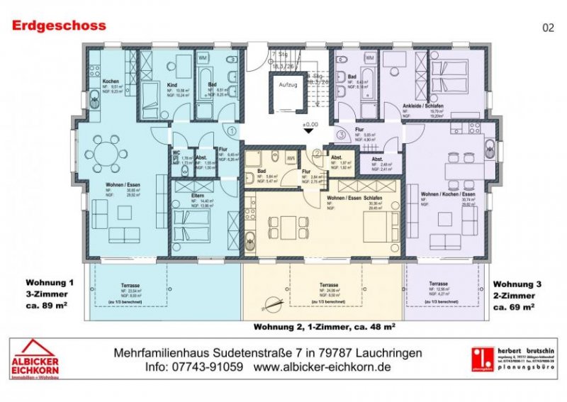 Lauchringen Erstbezug Lauchringen: 3-Zi. mit Terrasse ca. 89 m², Lift zum 1.11.26 zu vermieten Wohnung mieten