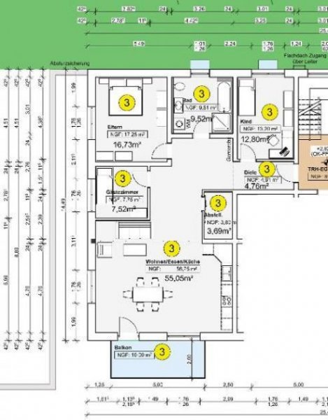 Adelsdorf (Landkreis Erlangen-Höchstadt) 4 Zi. Neubauwohnung (Nr. 3) im EG mit Balkon Wohnung mieten