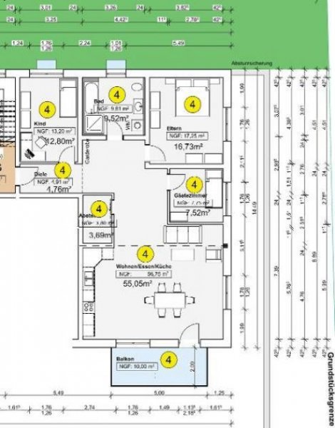 Adelsdorf (Landkreis Erlangen-Höchstadt) 4 Zi. Neubauwohnung (Nr. 4) im EG mit Balkon Wohnung mieten