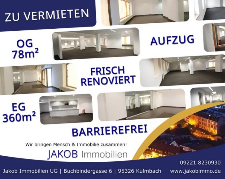 Kulmbach Ihre Praxis oder Kanzlei?
Am Eingang zur "neuen Mitte" der Stadt! Gewerbe mieten