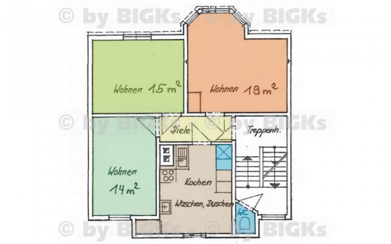 Suhl Suhl: Möblierte 2 Raumwohnung, sep.Küche mit Dusche (-;) Wohnung mieten