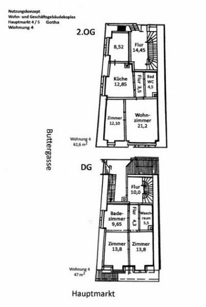 Gotha Wohntraum auf zwei Etagen in der Innenstadt Wohnung mieten
