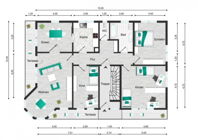 Fischbachau Großzügige 5-Zimmer-Erdgeschosswohnung mit Süd- und Westterrasse in ruhiger Wohnlage Wohnung mieten