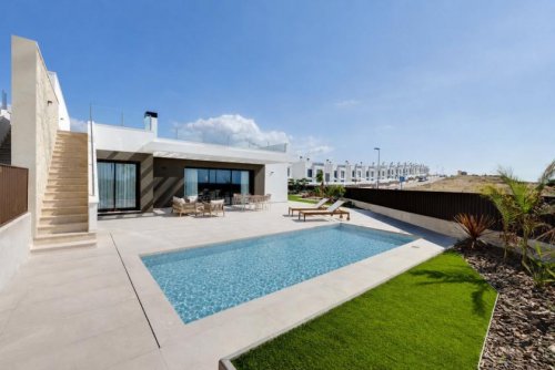 Muchamiel Immobilien Einfamilienhäuser mit drei Schlafzimmern, drei Bädern, Dachterrasse, Swimmingpool und Meerblick Haus kaufen