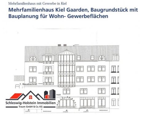 Kiel Teure Häuser Baugrundstück in Kiel Gaarden mit Bauplanung für ca. 1.000m² Wohnfläche und vermietetem Altbestand. Haus kaufen