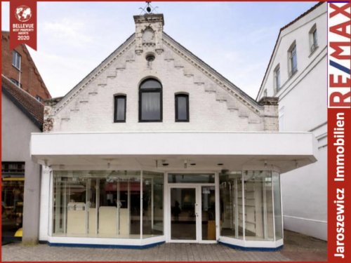 Leer (Ostfriesland) Immobilien Inserate Fußgängerzone Leer: Wohn- & Geschäftshaus mit Durchgang, Zusatzgrundstück von rückwärtiger Seite & Neubaupotenzial