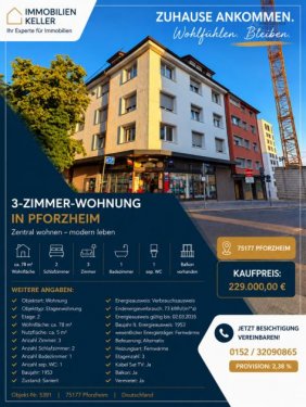 Pforzheim Etagenwohnung Moderne 3 Zimmer Wohnung in zentraler lage Wohnung kaufen