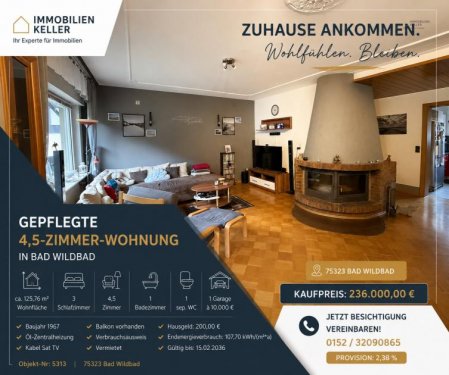 Bad Wildbad Wohnungen 125 m² Kapitalanlage in Bad Wildbad – deutlich unter Markt vermietet | Garage | Kamin | Balkon Wohnung kaufen