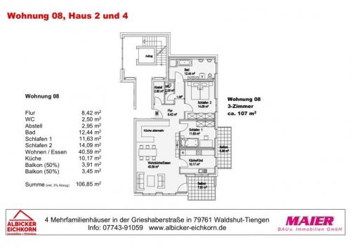 Waldshut-Tiengen Immobilien Neubau Waldshut - 3,0 Zimmerwohnung Obergeschoss 3 mit Lift Wohnung kaufen