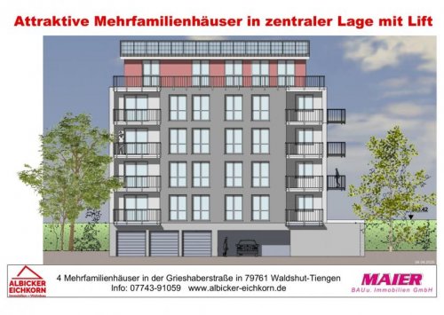 Waldshut-Tiengen Immobilien Inserate Neubau Waldshut - 3,0 Zimmerwohnung Obergeschoss mit Lift Wohnung kaufen