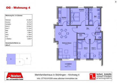 Stühlingen 9 Familienhaus Stühlingen- 4 Zimmerwohnung Obergeschoss Wohnung kaufen
