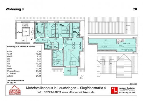 Lauchringen Grenznahe 4 Zi. Galerie DG mit Balkon ca. 112 m² - Wohnung 9 - Siegfriedstr. 4, 79787 Lauchringen - Neubau KFW Wohnung kaufen