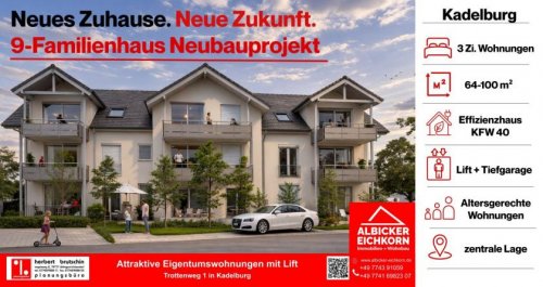 Küssaberg Wohnungen 3 Zi. OG mit Balkon ca. 98m² - Wohnung 7 - Trottenweg 1, 79790 Kadelburg- Neubau KFW Wohnung kaufen