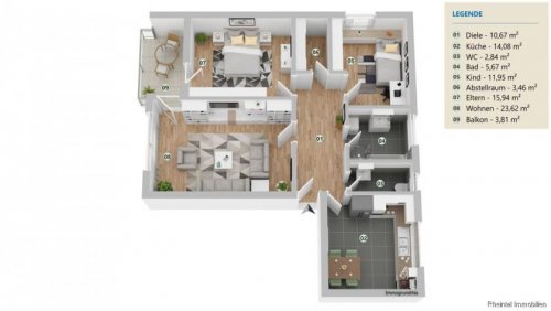 Wutöschingen Wohnungen im Erdgeschoss Schöne 3,5-Zimmer-Wohnung mit Garage Wohnung kaufen
