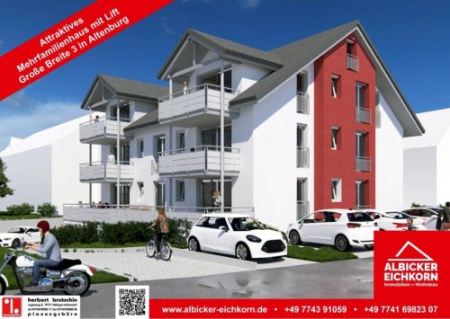 Jestetten Wohnungen 4 Zi. + Galerie DG mit Balkon ca. 104 m² mit Lift, Klimafreundlicher Neubau- Jestetten Altenburg Wohnung kaufen