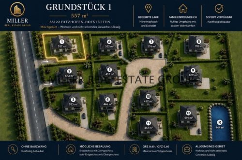 Hitzhofen Grundstück Baugrundstück in Hitzhofen-Hofstetten - 557 m² für Ihr neues Zuhause und vielseitige Zukunftsperspektiven! Grundstück kaufen