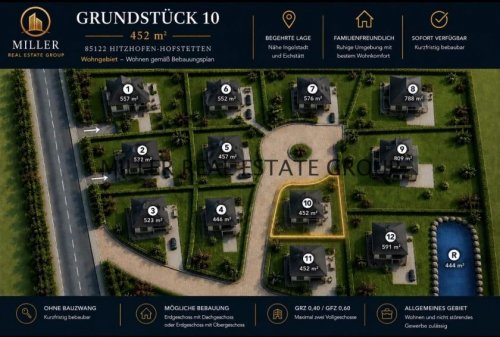 Hitzhofen Grundstück Exklusives Baugrundstück in Hitzhofen-Hofstetten - Der perfekte Ort für Ihr neues Zuhause! Grundstück kaufen