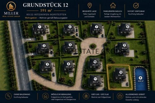 Hitzhofen Grundstück Exklusives Baugrundstück in Hitzhofen-Hofstetten - Freiraum für Ihre Vision. Raum für Ihr Zuhause. Grundstück kaufen