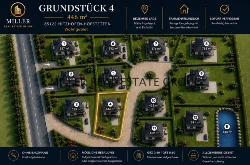 Hitzhofen Grundstück Exklusives Baugrundstück in Hitzhofen-Hofstetten - Clever planen. Hochwertig wohnen. Zukunft gestalten. Grundstück kaufen