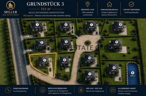 Hitzhofen Grundstück Exklusives Baugrundstück in Hitzhofen-Hofstetten - Ein Ort, an dem Wohnträume Wirklichkeit werden! Grundstück kaufen