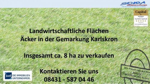 Karlskron Provisionsfreie Immobilien Mehrere landwirtschaftliche Flächen - Acker - in der Gemarkung Karlskron zu verkaufen - Landwirtschaftsflächen von Ihrem SOWA
