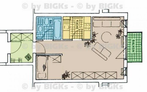 Suhl Günstige Wohnungen Albrechts:1 1/2 Zimmer-Wohnung mit Einbauküche,Balkon (-;) Wohnung kaufen
