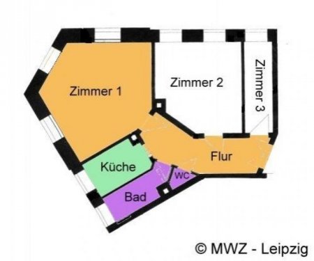 Leipzig 1-Zimmer Wohnung Gäste-Zimmer in saniertem Altbau, verkehrsgünstige Lage, Bad mit Wanne, vollmöbliert Wohnung mieten