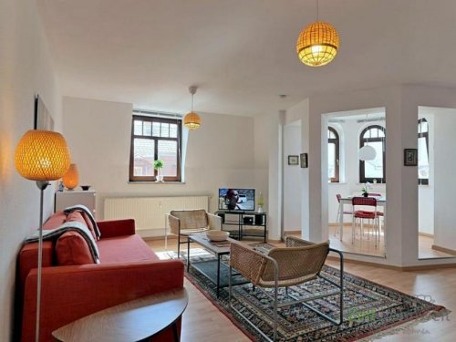 Meerane Wohnungen (EF0691_M) Zwickau: Meerane, hübsche, neu möblierte 2-Zimmer-Wohnung mit Erker in der City, Aufzug im Haus, WLAN Wohnung