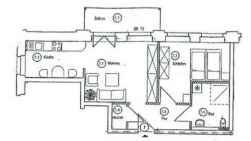 Chemnitz 2-Zimmer Wohnung Großzügige 2-Zimmer mit Balkon, offener Küche und Laminat in guter Lage! Wohnung mieten