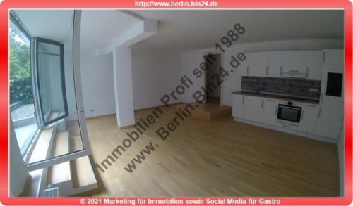 Berlin Immobilienportal 1 Zimmer mit Garten und Terrasse, Wannenbad und Einbauküche Wohnung mieten