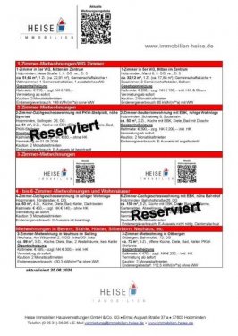 Holzminden Immobilien *** UPDATE *** 14.09.2026 *** Aktuelle Mietübersicht *** Heise Immobilien Holzminden Wohnung mieten