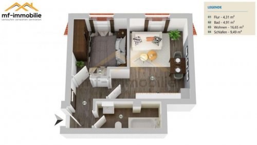 Mariental Wohnungen im Erdgeschoss zwei Zimmer Appartement in Mariental 35qm Wohnung mieten