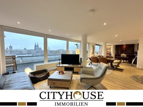 Köln Mietwohnungen CITYHOUSE: Penthouse - Kölns schönster Blick auf den Dom! 90 m² Terrasse in Süd-West-Ausrichtung Wohnung mieten