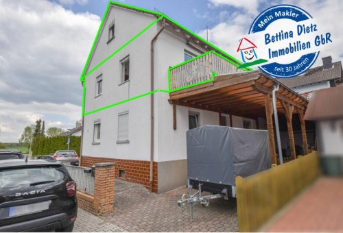 Babenhausen Immobilien DIETZ: Gepflegte 3-Zimmerwohnung im 1.OG mit Balkon in Langstadt, Babenhausen nahe des Feldes! Wohnung mieten