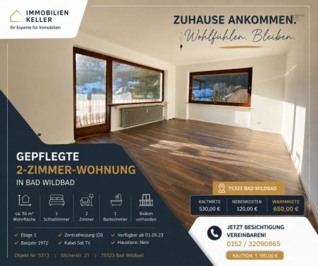 Bad Wildbad 1-Zimmer Wohnung Ruhige Renovierte 2 Zimmer Wohnung Wohnung mieten