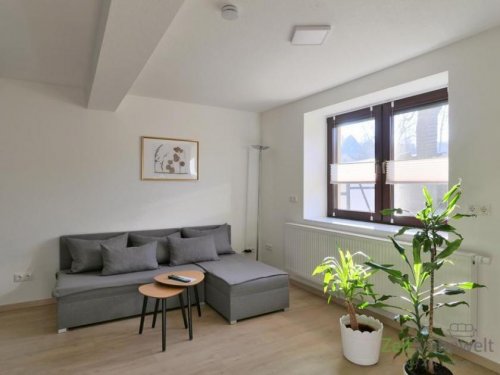 Alkersleben Wohnung Altbau (EF1360_M) Arnstadt: Alkersleben, neu möblierte Wohnung mit eigenem Hauseingang, großer Außenbereich mit Terrasse Wohnung