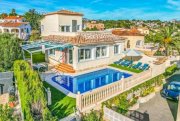 Calpe Ansprechende Villa mit 3 Schlafzimmern, 2 Bädern, Garage, Privatpool, Meerblick und Blick auf den Peñon de Ifach Haus kaufen
